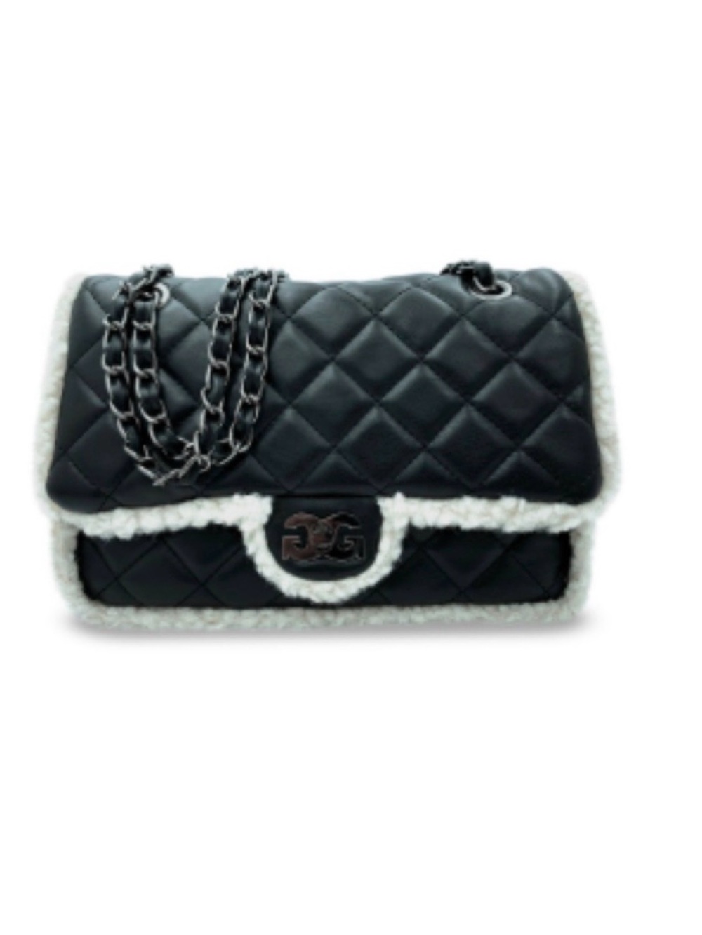 Gilda Paris Quilted Fur Baguette Bag
